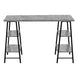 I 7526 Computer Desk - 48"L / Grey Stone-Look / Black Metal - Furniture Depot
