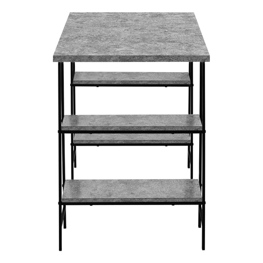 I 7526 Computer Desk - 48"L / Grey Stone-Look / Black Metal - Furniture Depot