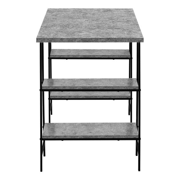 I 7526 Computer Desk - 48"L / Grey Stone-Look / Black Metal - Furniture Depot