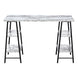 I 7527 Computer Desk - 48"L / White Marble-Look / Black Metal - Furniture Depot