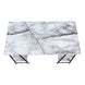 I 7527 Computer Desk - 48"L / White Marble-Look / Black Metal - Furniture Depot