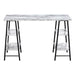 I 7527 Computer Desk - 48"L / White Marble-Look / Black Metal - Furniture Depot