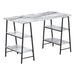I 7527 Computer Desk - 48"L / White Marble-Look / Black Metal - Furniture Depot