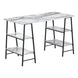 I 7527 Computer Desk - 48"L / White Marble-Look / Black Metal - Furniture Depot