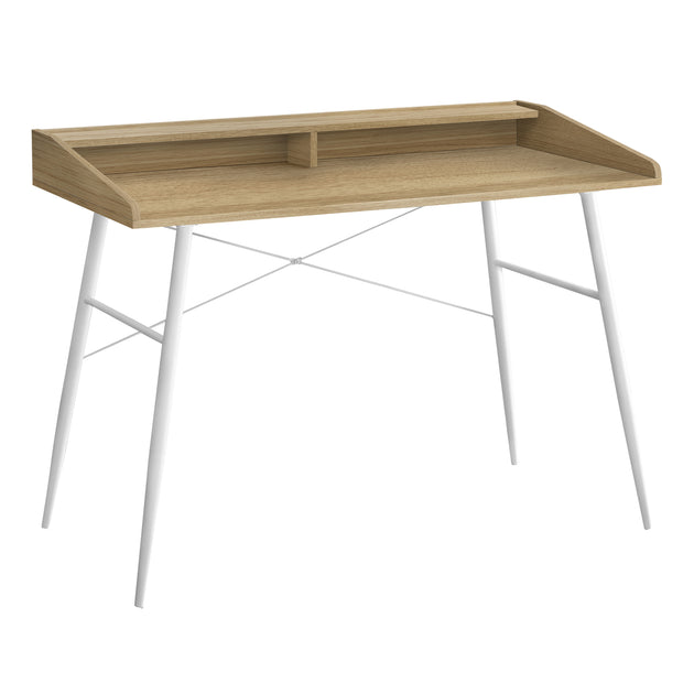 I 7534 Computer Desk - 48"L / Natural / White Metal - Furniture Depot