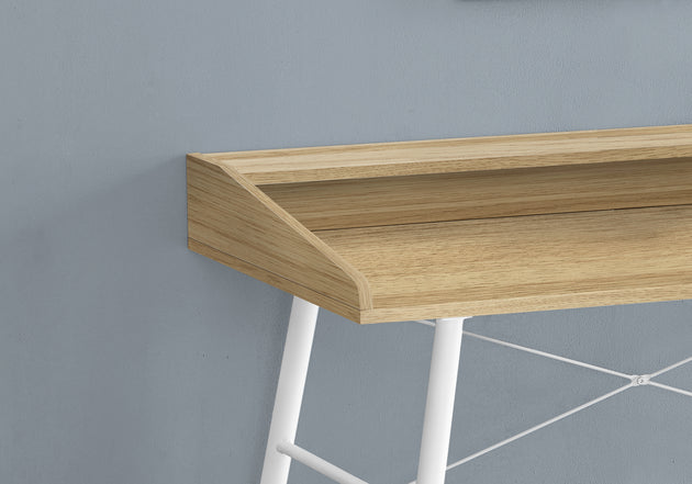 I 7534 Computer Desk - 48"L / Natural / White Metal - Furniture Depot