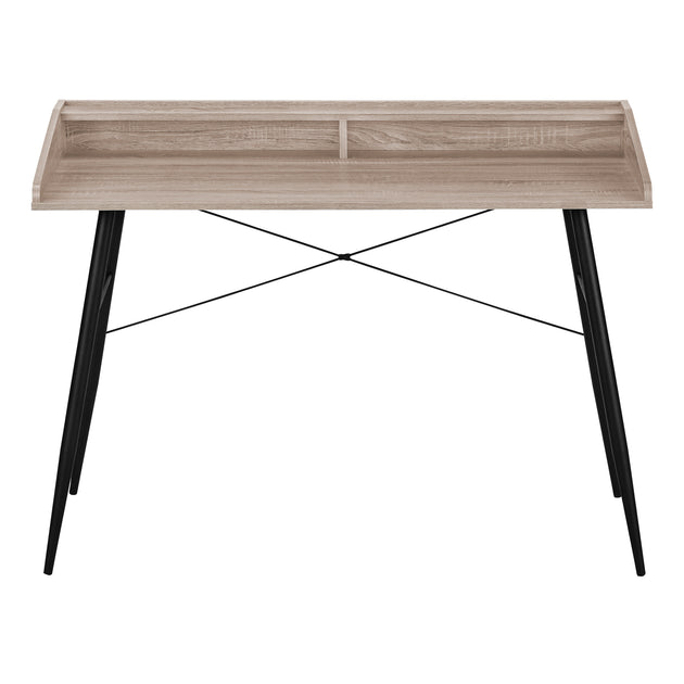 I 7536 Computer Desk - 48"L / Dark Taupe / Black Metal - Furniture Depot (7881138405624)