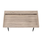 I 7536 Computer Desk - 48"L / Dark Taupe / Black Metal - Furniture Depot (7881138405624)