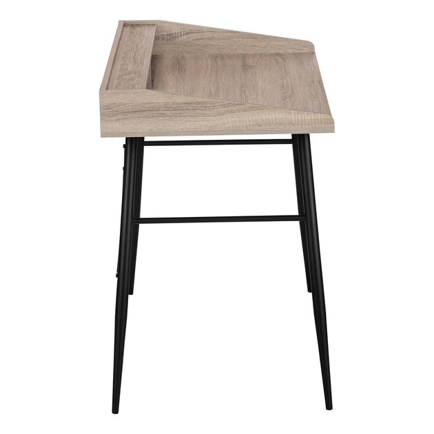 I 7536 Computer Desk - 48"L / Dark Taupe / Black Metal - Furniture Depot (7881138405624)
