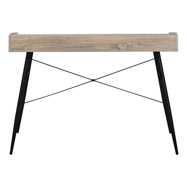 I 7536 Computer Desk - 48"L / Dark Taupe / Black Metal - Furniture Depot (7881138405624)