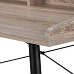 I 7536 Computer Desk - 48"L / Dark Taupe / Black Metal - Furniture Depot (7881138405624)