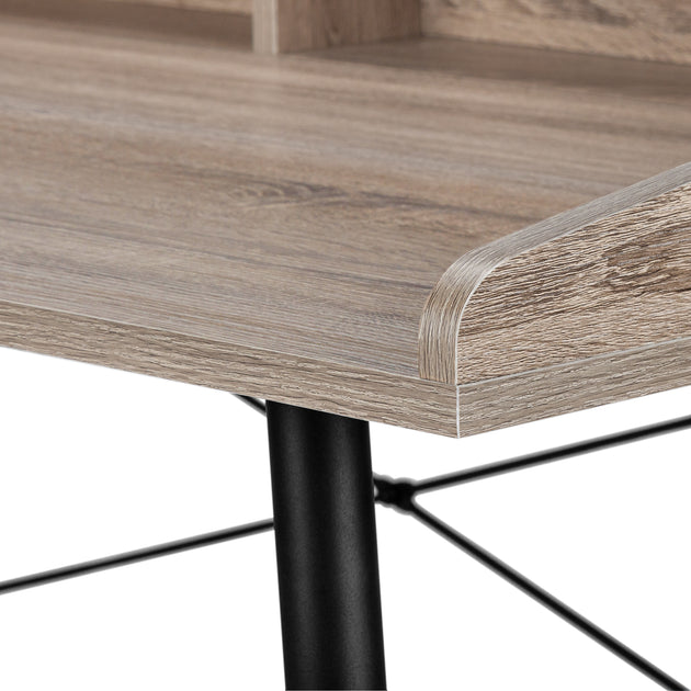 I 7536 Computer Desk - 48"L / Dark Taupe / Black Metal - Furniture Depot (7881138405624)