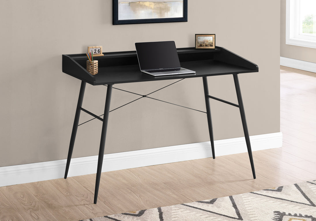 I 7537 Computer Desk - 48"L / Black / Black Metal - Furniture Depot