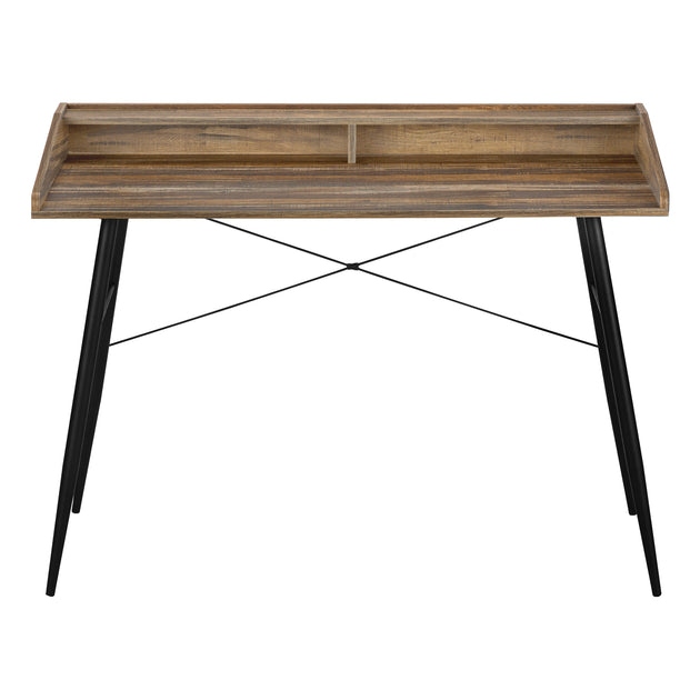 I 7538 Computer Desk - 48"L / Brown Reclaimed Wood / Black Metal - Furniture Depot