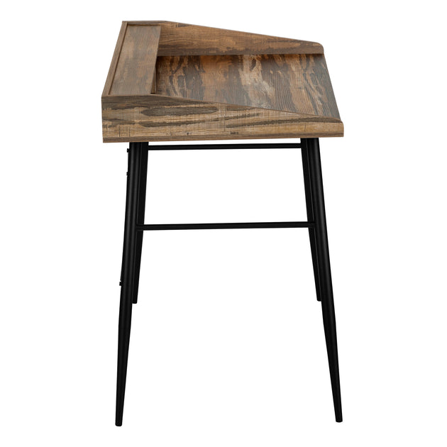 I 7538 Computer Desk - 48"L / Brown Reclaimed Wood / Black Metal - Furniture Depot