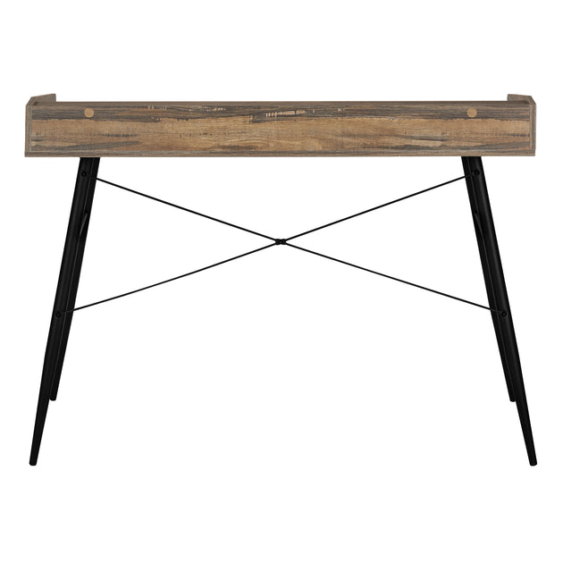 I 7538 Computer Desk - 48"L / Brown Reclaimed Wood / Black Metal - Furniture Depot