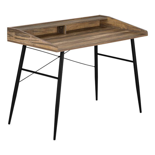 I 7538 Computer Desk - 48"L / Brown Reclaimed Wood / Black Metal - Furniture Depot