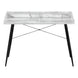 I 7539 Computer Desk - 48"L / White Marble-Look / Black Metal - Furniture Depot