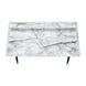 I 7539 Computer Desk - 48"L / White Marble-Look / Black Metal - Furniture Depot