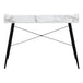 I 7539 Computer Desk - 48"L / White Marble-Look / Black Metal - Furniture Depot