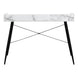 I 7539 Computer Desk - 48"L / White Marble-Look / Black Metal - Furniture Depot