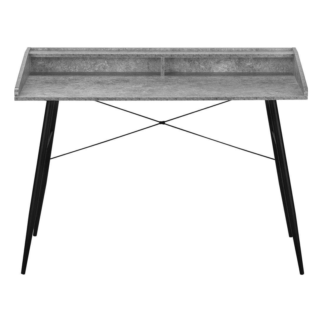 I 7540 Computer Desk - 48"L / Grey Stone-Look / Black Metal - Furniture Depot