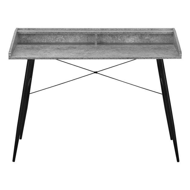 I 7540 Computer Desk - 48"L / Grey Stone-Look / Black Metal - Furniture Depot