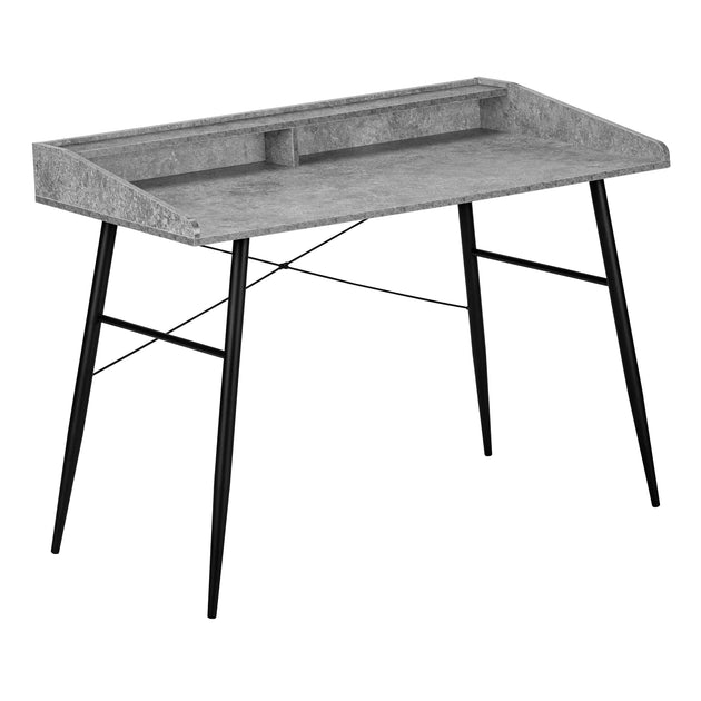 I 7540 Computer Desk - 48"L / Grey Stone-Look / Black Metal - Furniture Depot