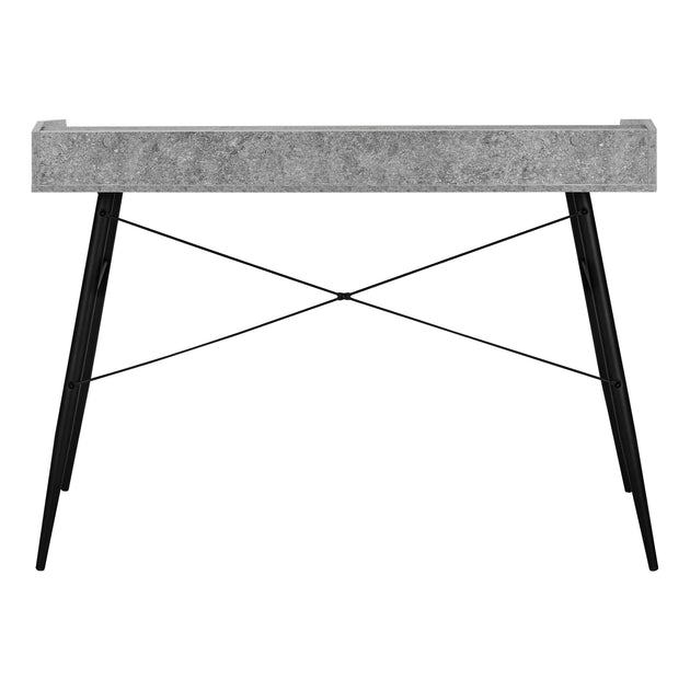 I 7540 Computer Desk - 48"L / Grey Stone-Look / Black Metal - Furniture Depot