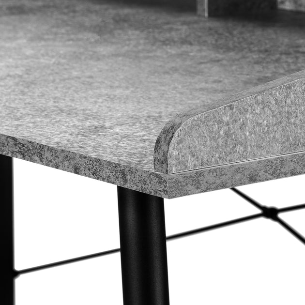 I 7540 Computer Desk - 48"L / Grey Stone-Look / Black Metal - Furniture Depot