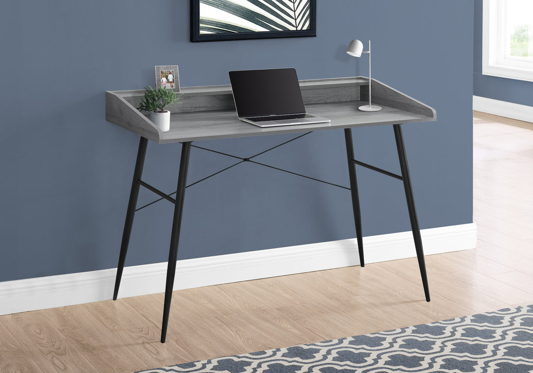 I 7541 Computer Desk - 48"L / Grey / Black Metal - Furniture Depot (7881139028216)
