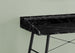 I 7542 Computer Desk - 48"L / Black Marble-Look / Black Metal - Furniture Depot