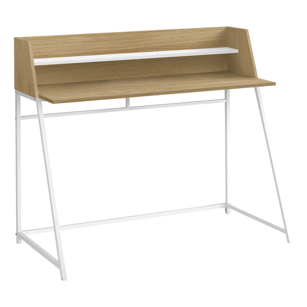 I 7543 Computer Desk - 48"L / Natural / White Metal - Furniture Depot