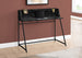 I 7544 Computer Desk - 48"L / Black Marble-Look / Black Metal - Furniture Depot
