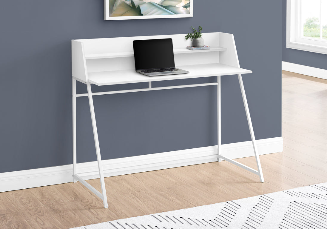 I 7545 Computer Desk - 48"L / White / White Metal - Furniture Depot
