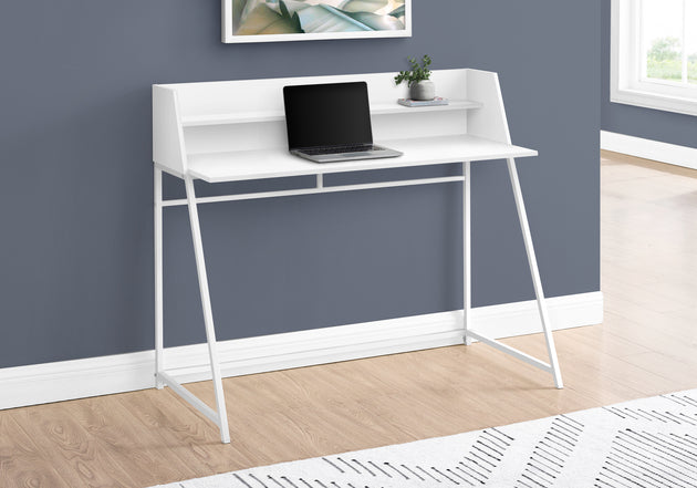 I 7545 Computer Desk - 48"L / White / White Metal - Furniture Depot