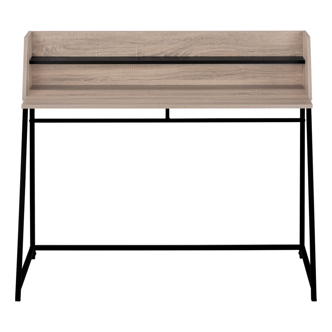 I 7546 Computer Desk - 48"L / Dark Taupe / Black Metal - Furniture Depot