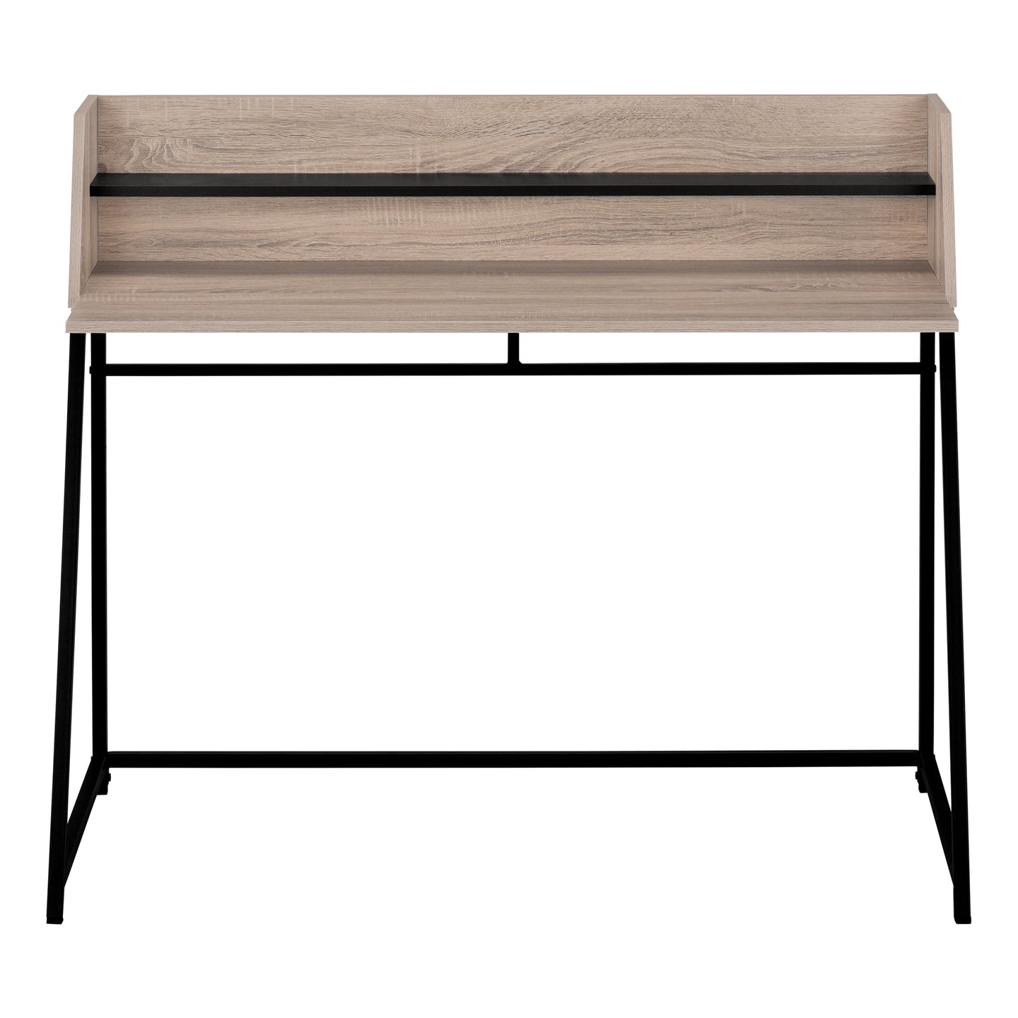 I 7546 Computer Desk - 48"L / Dark Taupe / Black Metal - Furniture Depot