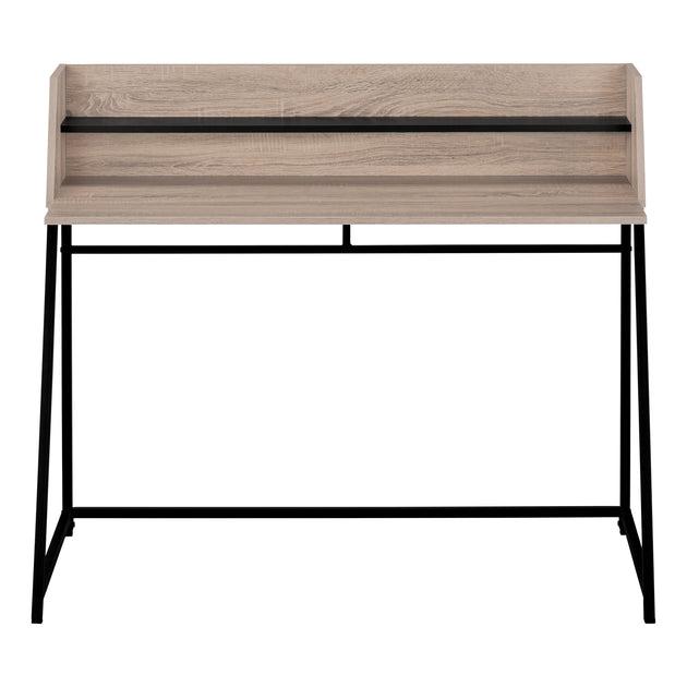 I 7546 Computer Desk - 48"L / Dark Taupe / Black Metal - Furniture Depot