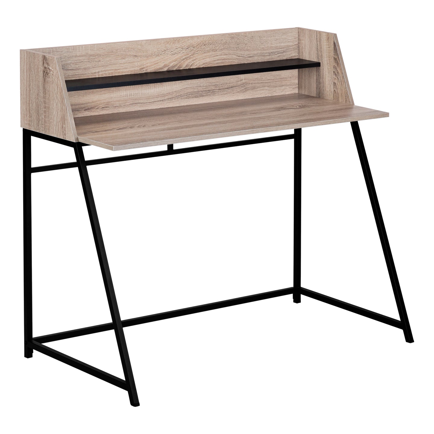 I 7546 Computer Desk - 48"L / Dark Taupe / Black Metal - Furniture Depot