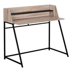 I 7546 Computer Desk - 48"L / Dark Taupe / Black Metal - Furniture Depot
