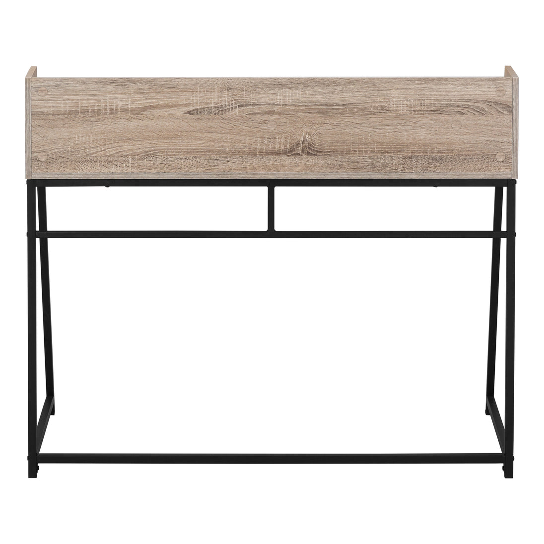 I 7546 Computer Desk - 48"L / Dark Taupe / Black Metal - Furniture Depot