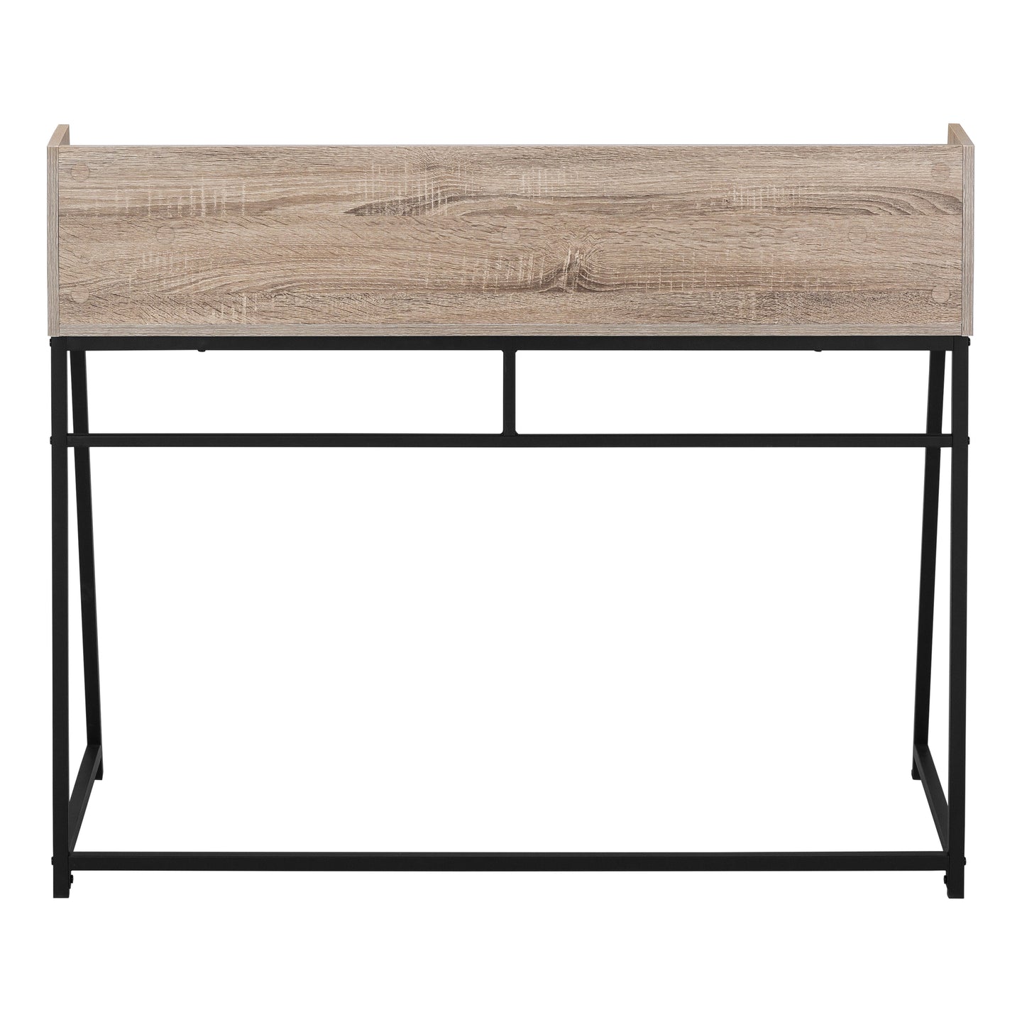 I 7546 Computer Desk - 48"L / Dark Taupe / Black Metal - Furniture Depot