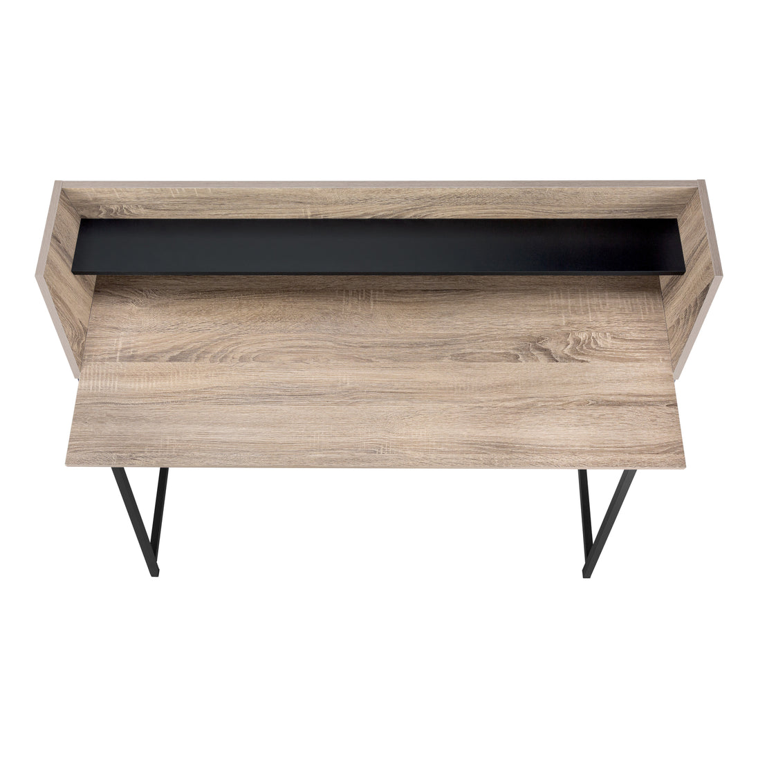I 7546 Computer Desk - 48"L / Dark Taupe / Black Metal - Furniture Depot