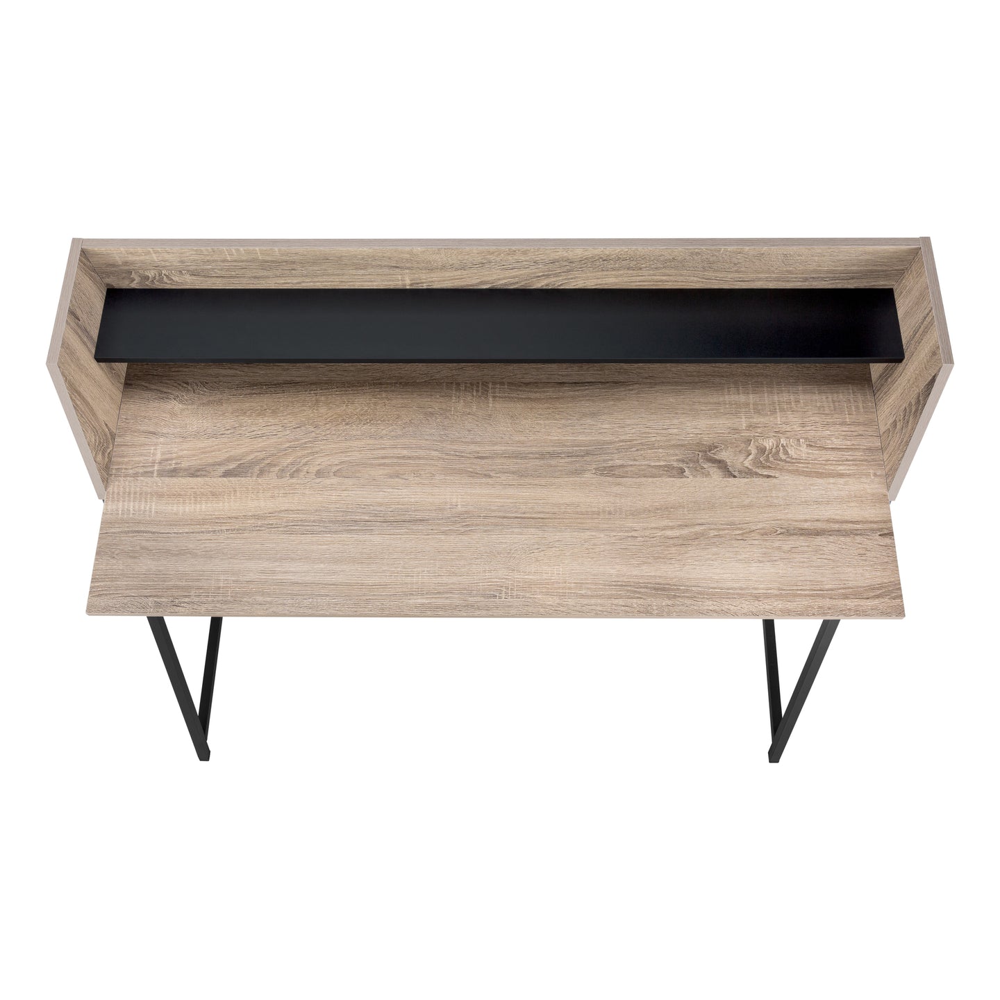 I 7546 Computer Desk - 48"L / Dark Taupe / Black Metal - Furniture Depot