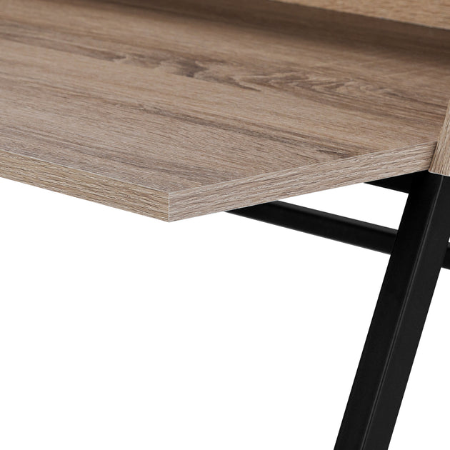I 7546 Computer Desk - 48"L / Dark Taupe / Black Metal - Furniture Depot