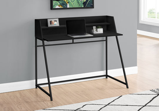 I 7547 Computer Desk - 48"L / Black / Black Metal - Furniture Depot