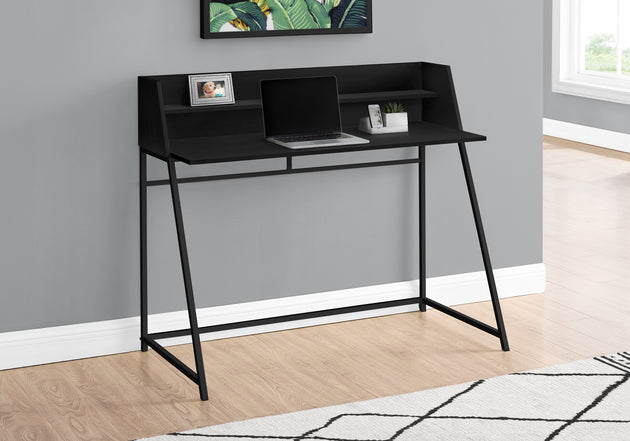 I 7547 Computer Desk - 48"L / Black / Black Metal - Furniture Depot