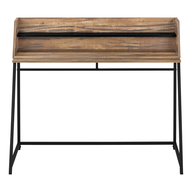 I 7548 Computer Desk - 48"L / Brown Reclaimed Wood / Black Metal - Furniture Depot