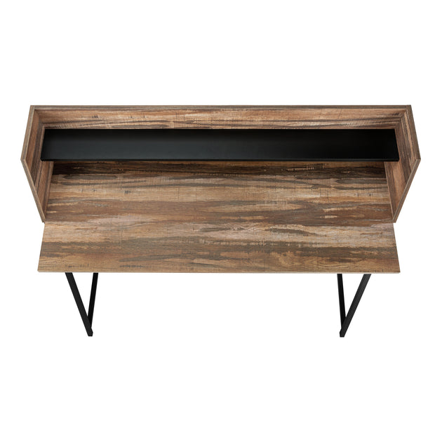 I 7548 Computer Desk - 48"L / Brown Reclaimed Wood / Black Metal - Furniture Depot